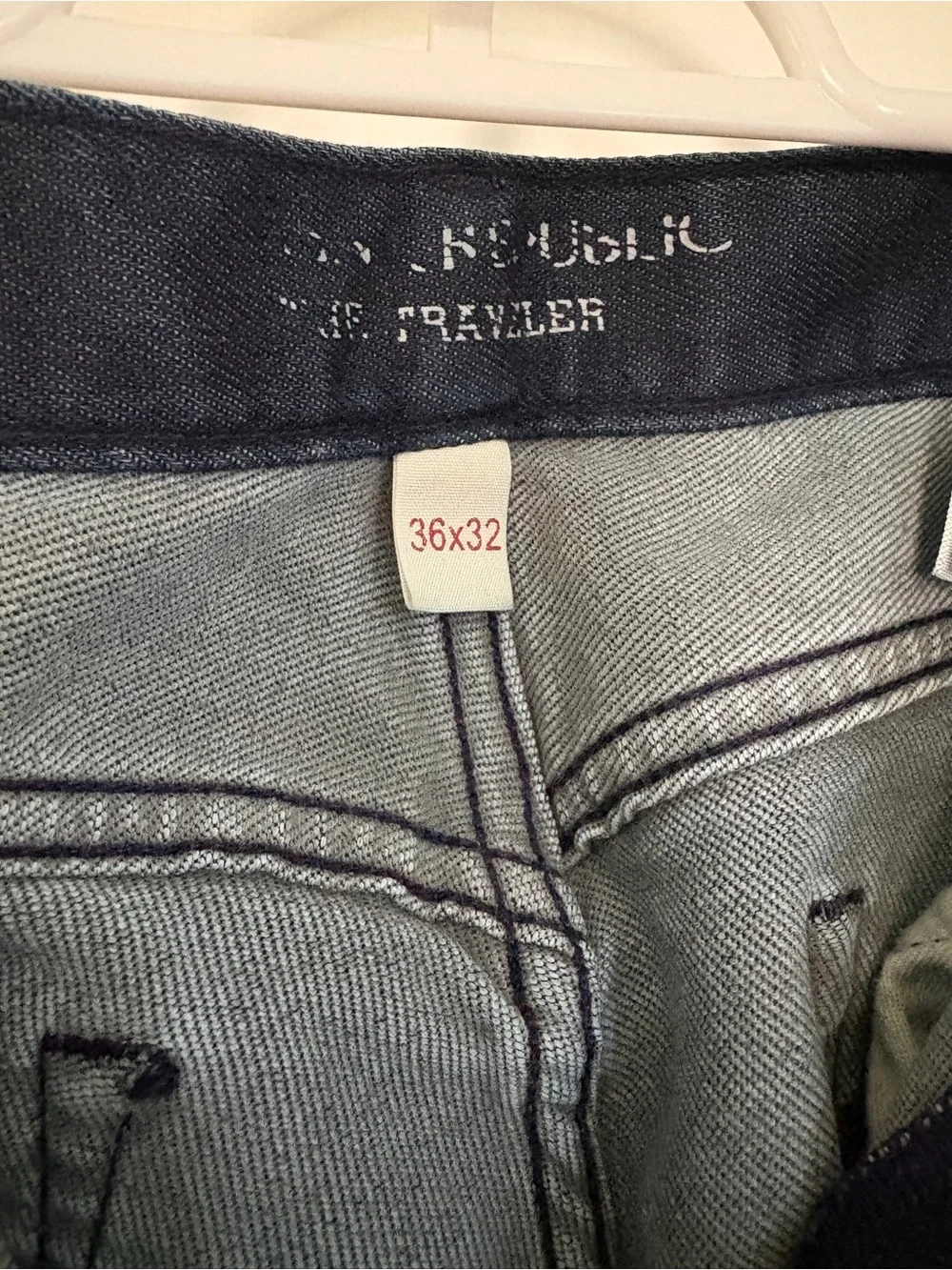 Men’s dark wash straight leg jeans